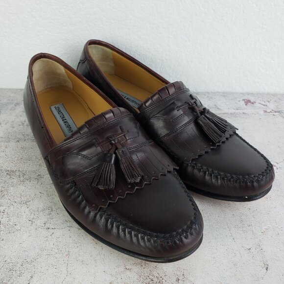 Johnston & Murphy Men's Tassel Dress Loafers Shoes size 10.5W Ox Blood Burgundy - Picture 5 of 14